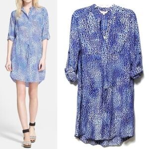 NWT REBECCA TAYLOR Leo Fever Silk Shirt Dress 6